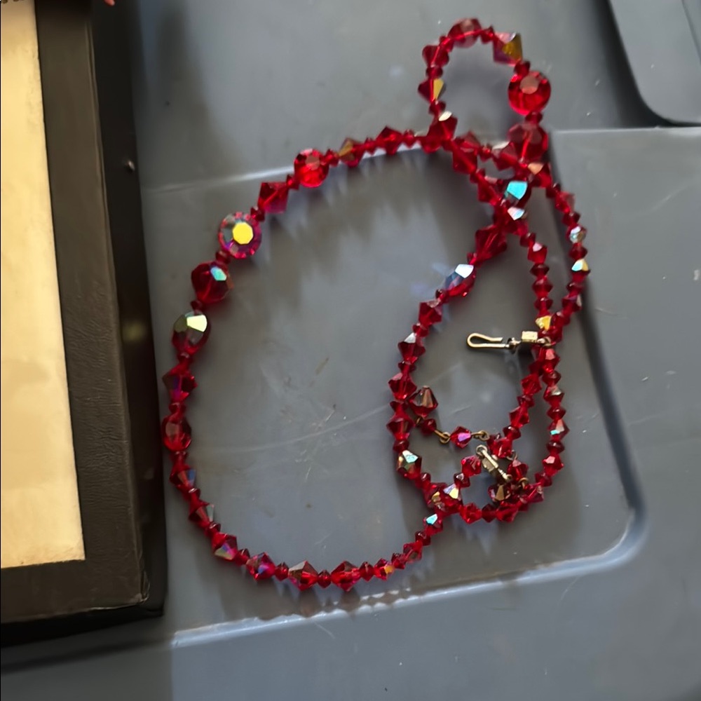 Elegant Red Crystal Necklace